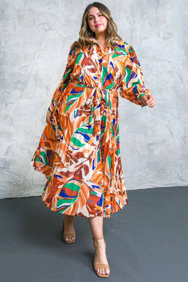 A printed woven midi dress - IDP20339