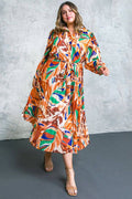 A printed woven midi dress - IDP20339
