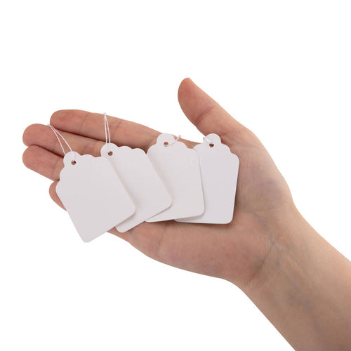 #7 Strung Merchandise Price Tags - White - Carton of 1,000