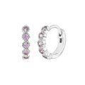 Flower Gem 9mm Toddler Kids Earrings Hoop - Sterling Silver