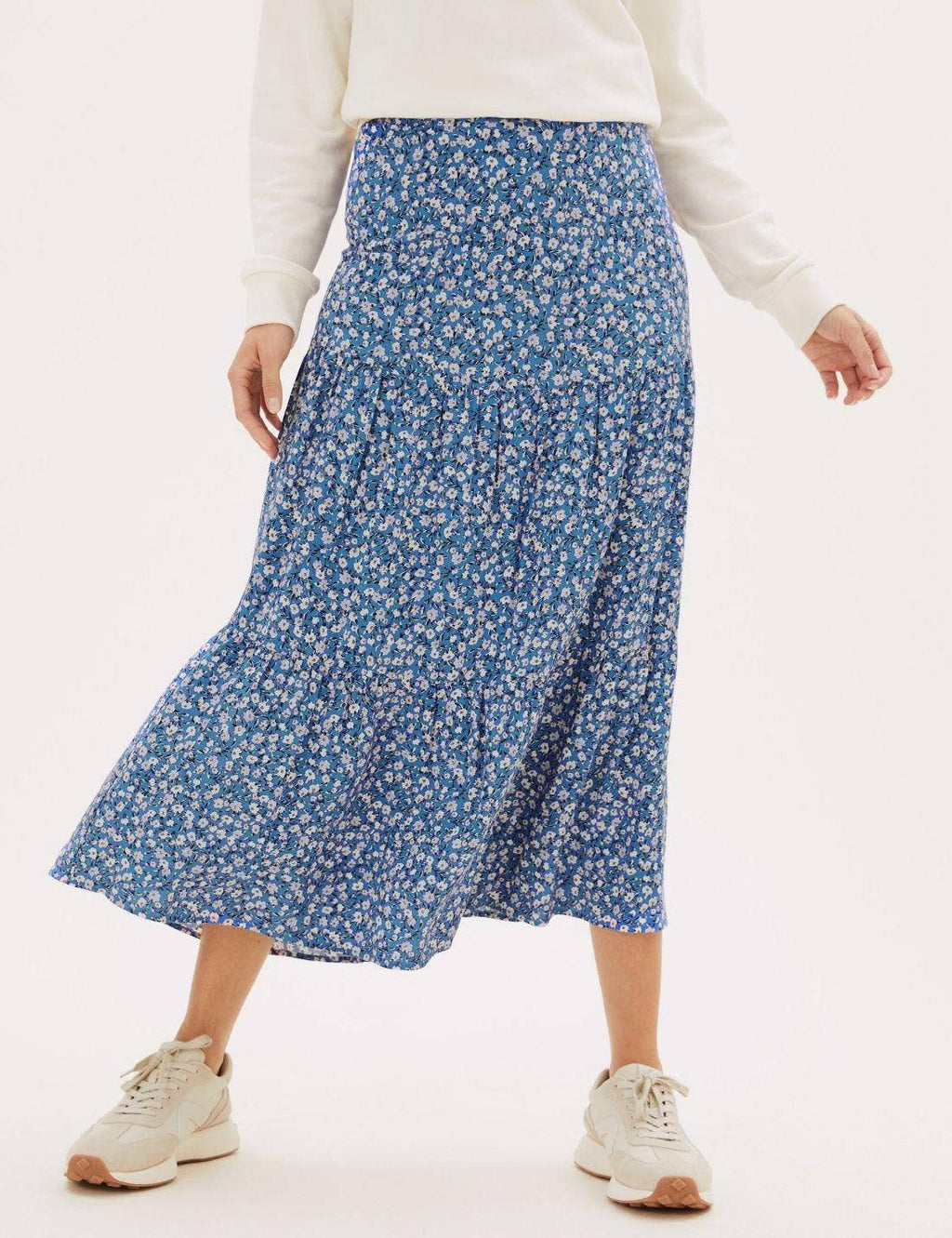 Boho Floral high rise tiered maxi flare skirt - 11 colors