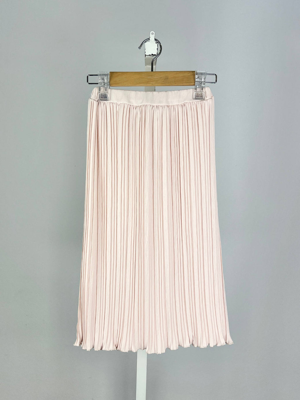 Long pleated skirt with elastic waistband for girls: Bleu ciel