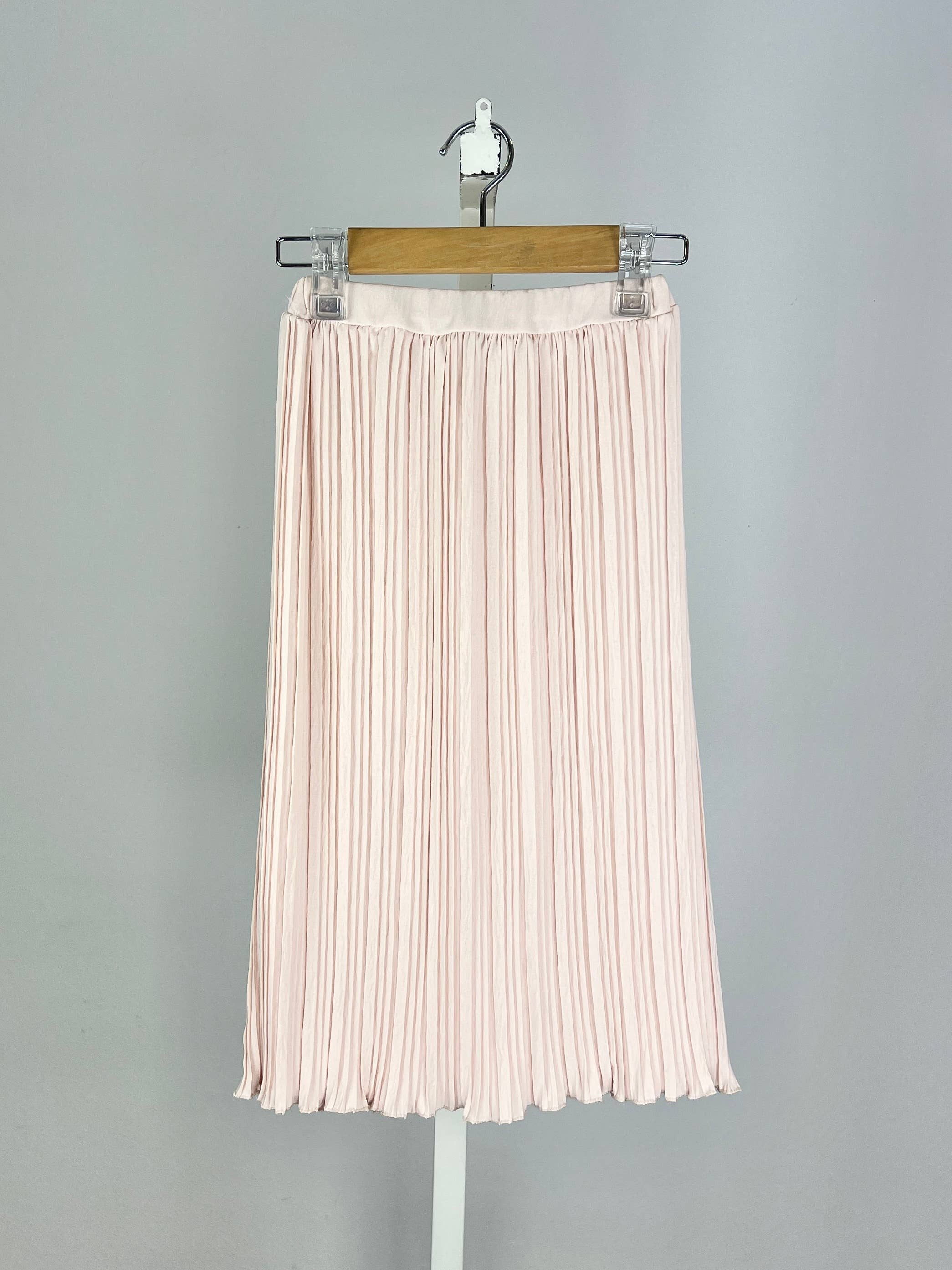 Long pleated skirt with elastic waistband for girls: Bleu ciel