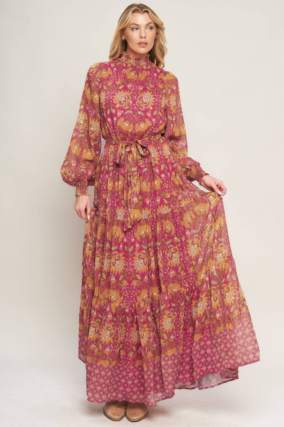 A printed woven maxi dress - ID20477