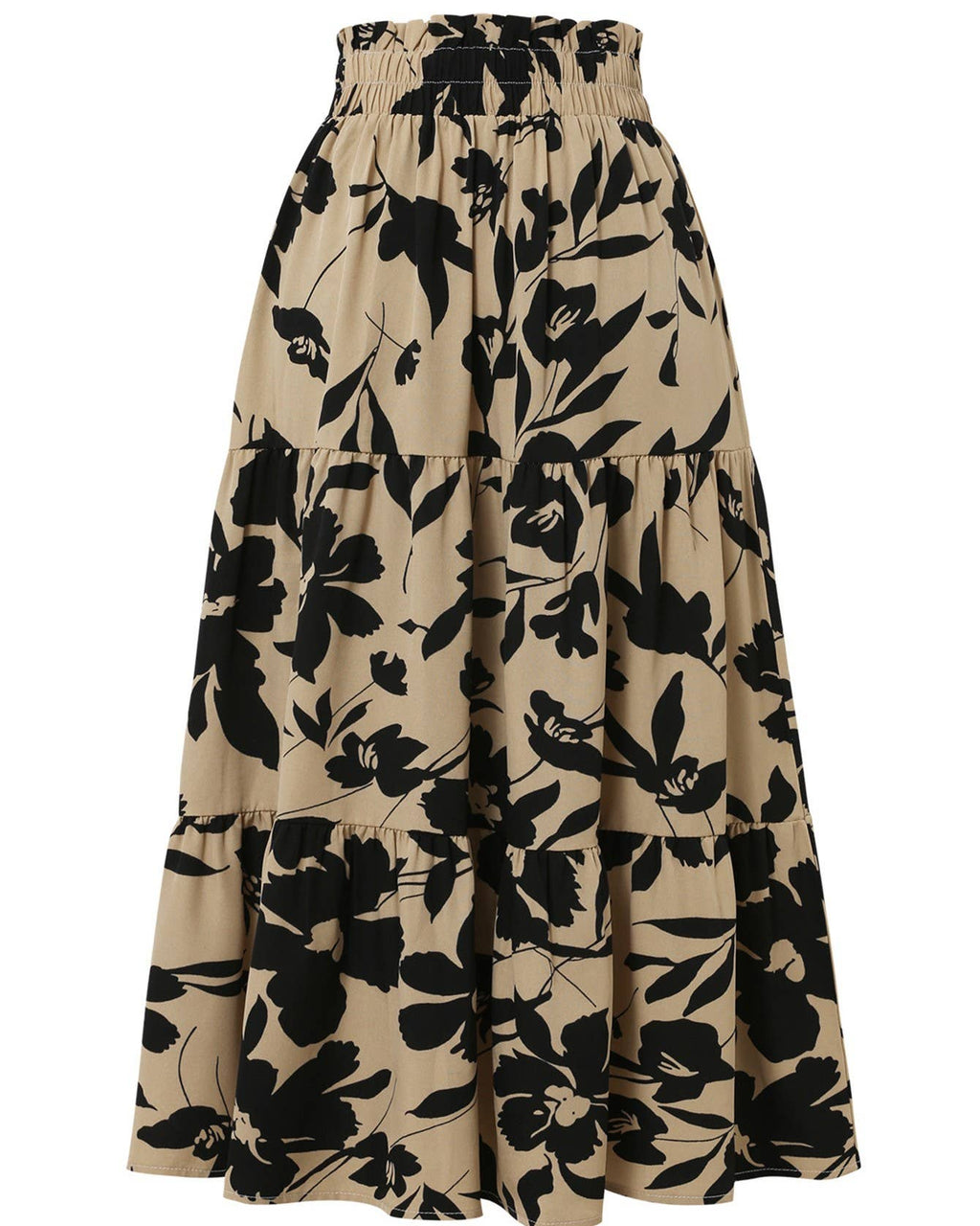 Stylish Floral-Print High-Waisted Skirt