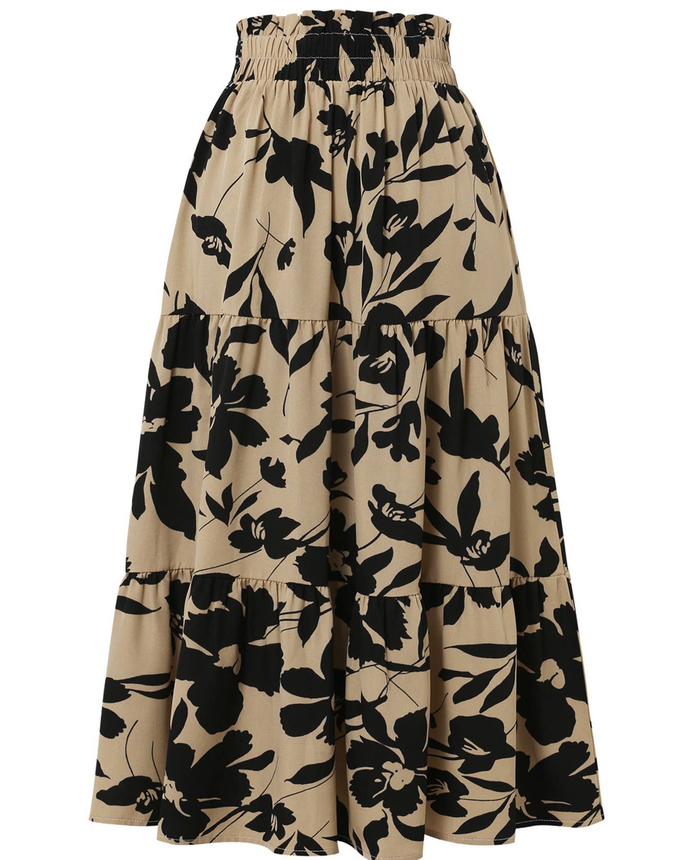 Stylish Floral-Print High-Waisted Skirt