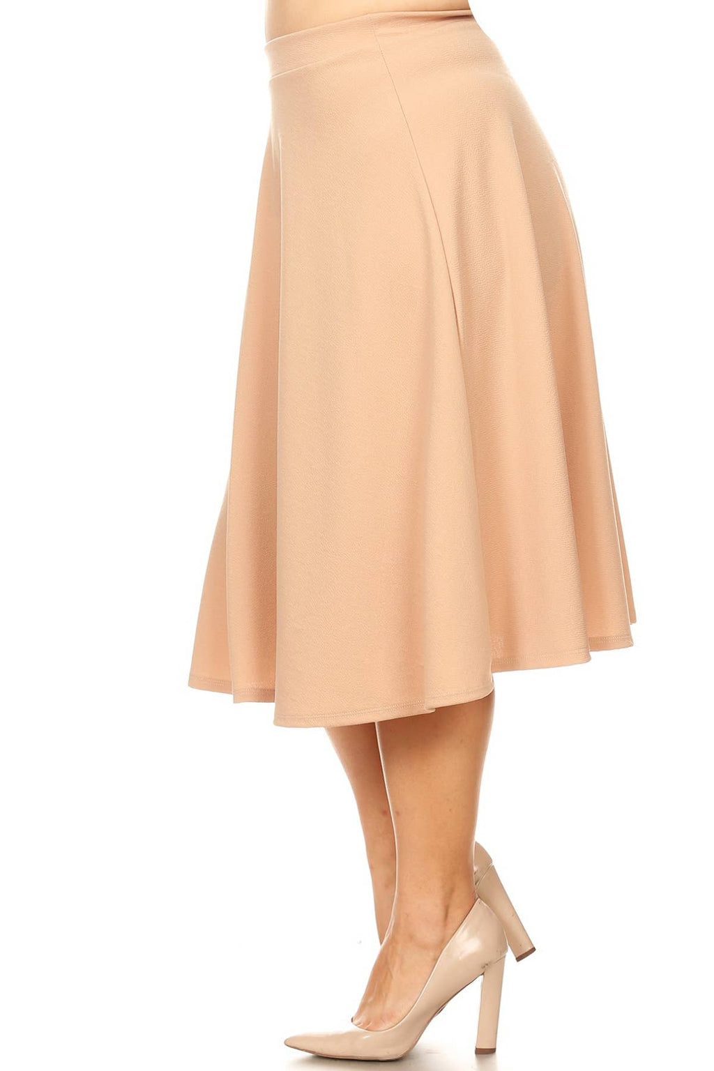 Women's Plus Size Casual Solid Midi Skirt (Open Pack)