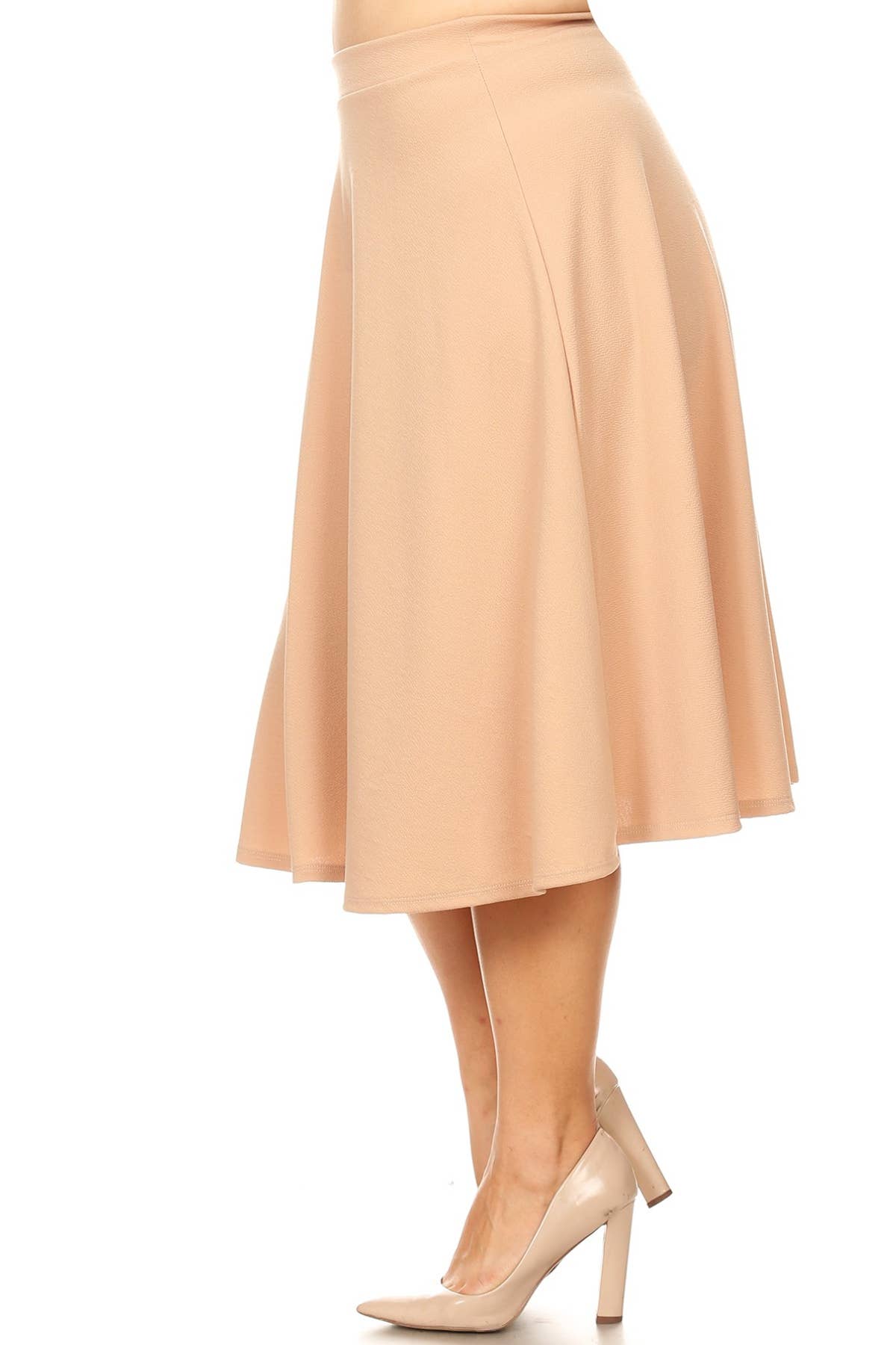 Women's Plus Size Casual Solid Midi Skirt (Open Pack)