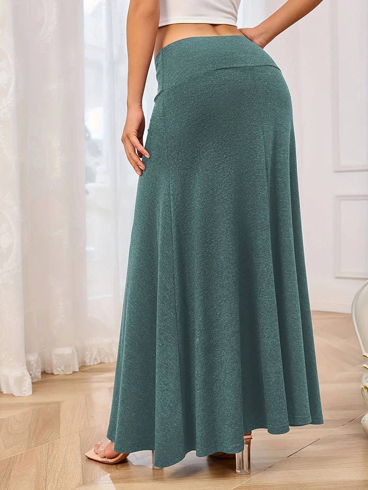 Fashion Solid Color Maxi Skirt