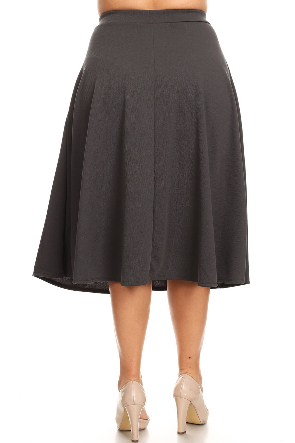 Women's Plus Size A-Line Flared Midi Skirt