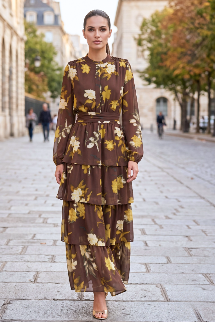 Floral Full Dress R8970