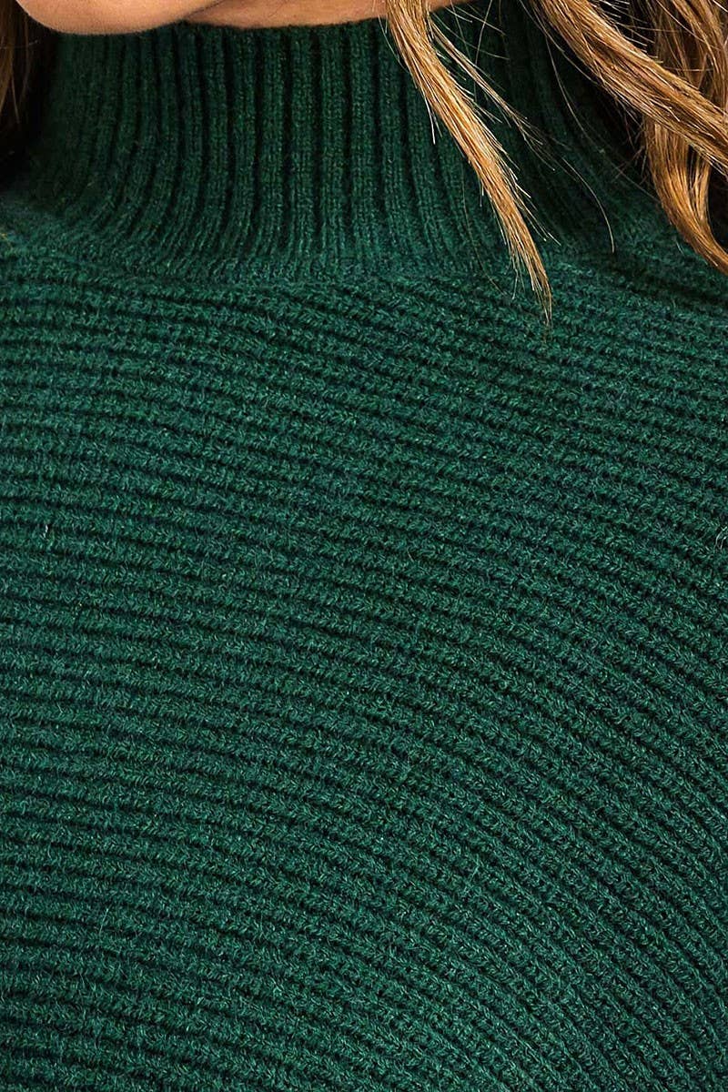 LONG SLEEVE MOCK NECK KNIT CROP TOP
