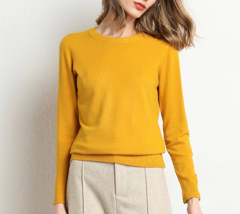 Round Neck Knitted Cardigan with Base Sweater