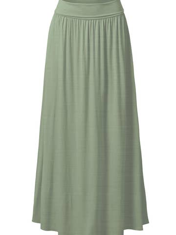 High Waist Elastic Closure Gather Maxi Skirt