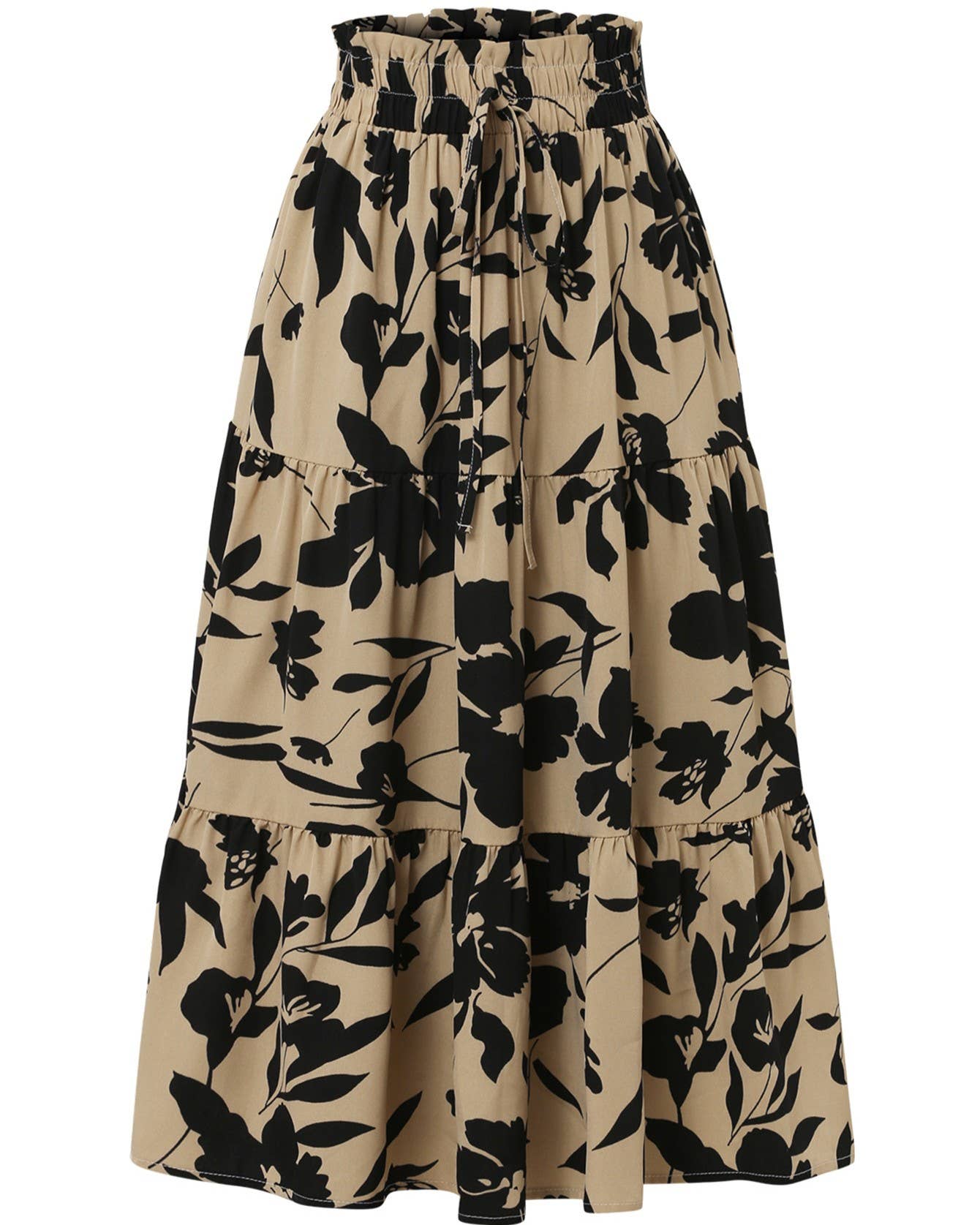 Stylish Floral-Print High-Waisted Skirt