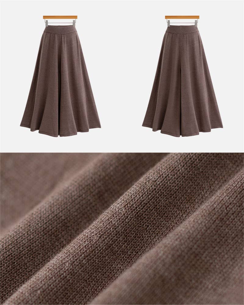 High-Waisted Loose-Fitting Midi Skirt
