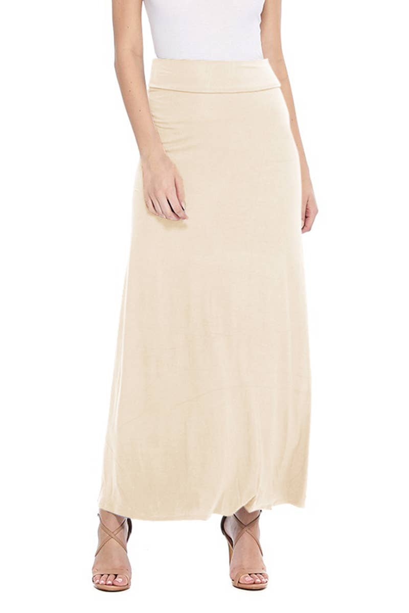 Women's Maxi Length Loose Fit Solid Skirt