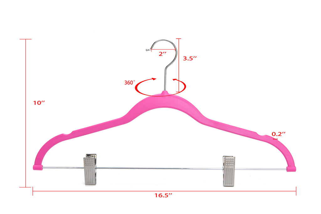 PL055 Slim Plastic Skirt Hangers - Pink