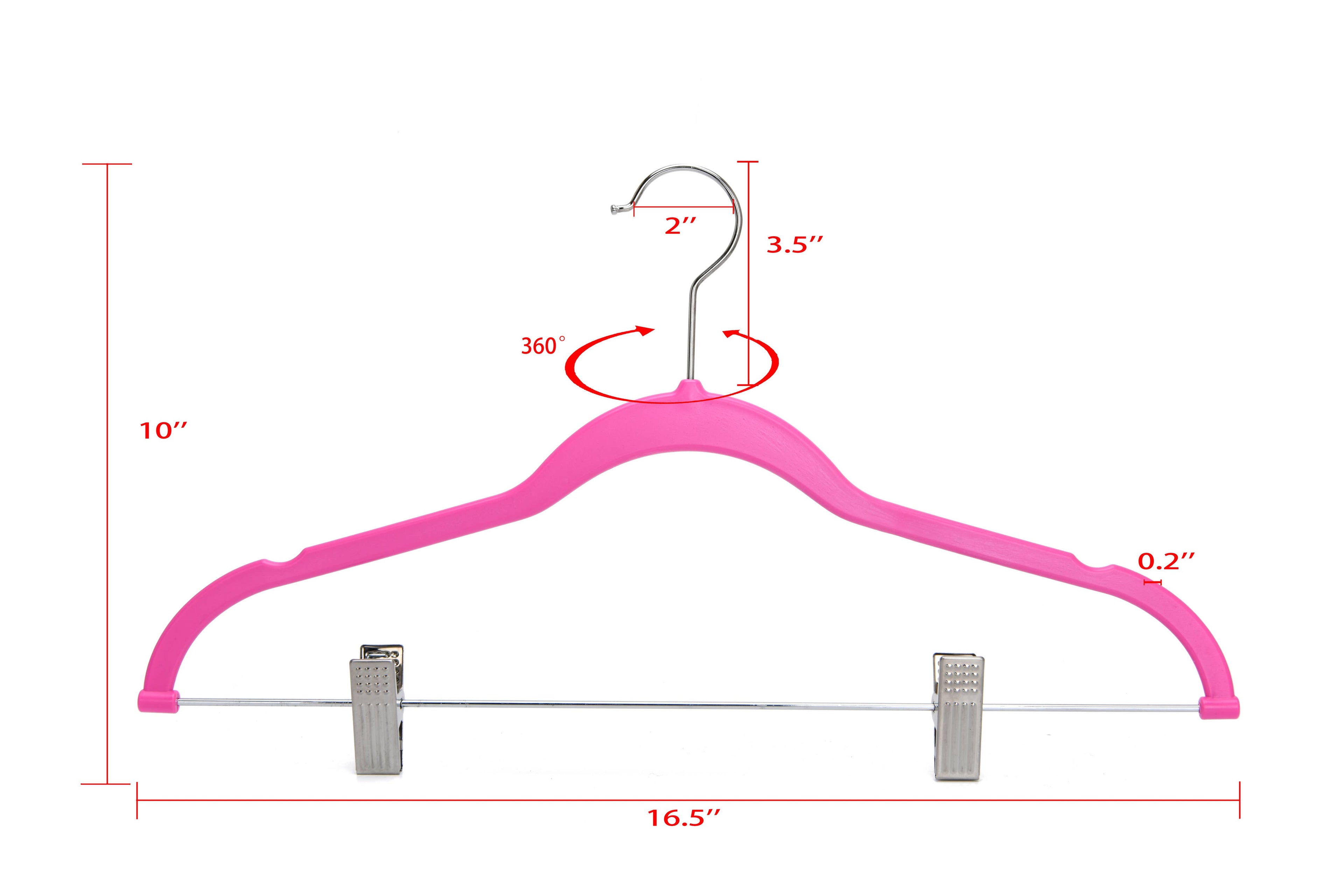PL055 Slim Plastic Skirt Hangers - Pink