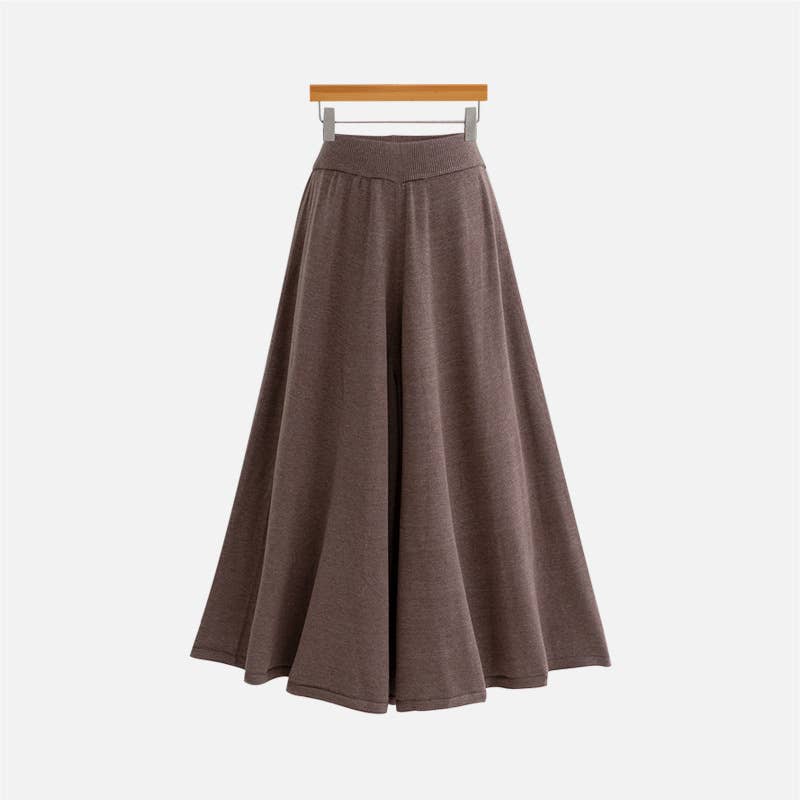 High-Waisted Loose-Fitting Midi Skirt