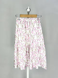 Long tiered skirt with ruffle and floral print for girls