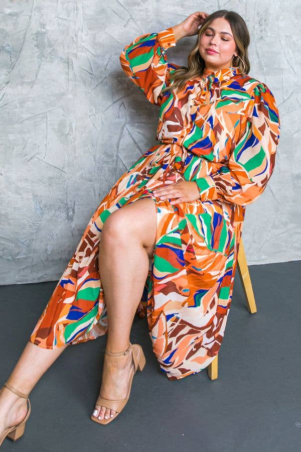 A printed woven midi dress - IDP20339