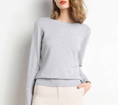Round Neck Knitted Cardigan with Base Sweater