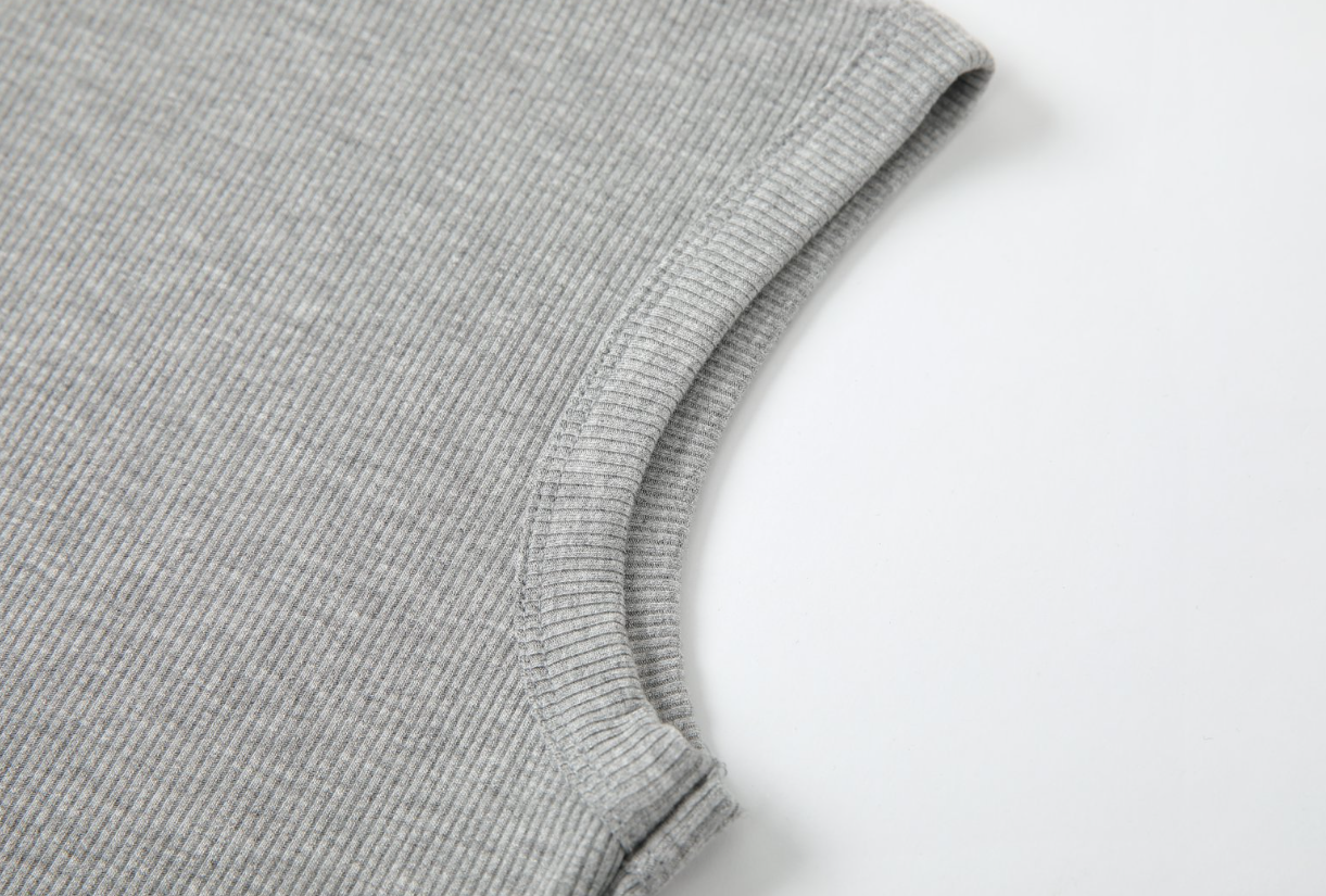 Versatile Essential Basic rib high neck vest tank Top