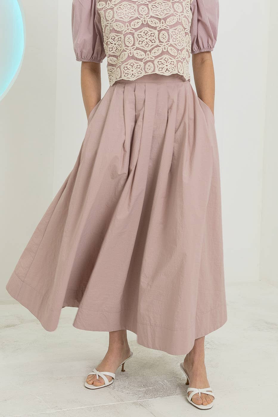 JOS1020 Elegant Pleated Midi Skirt