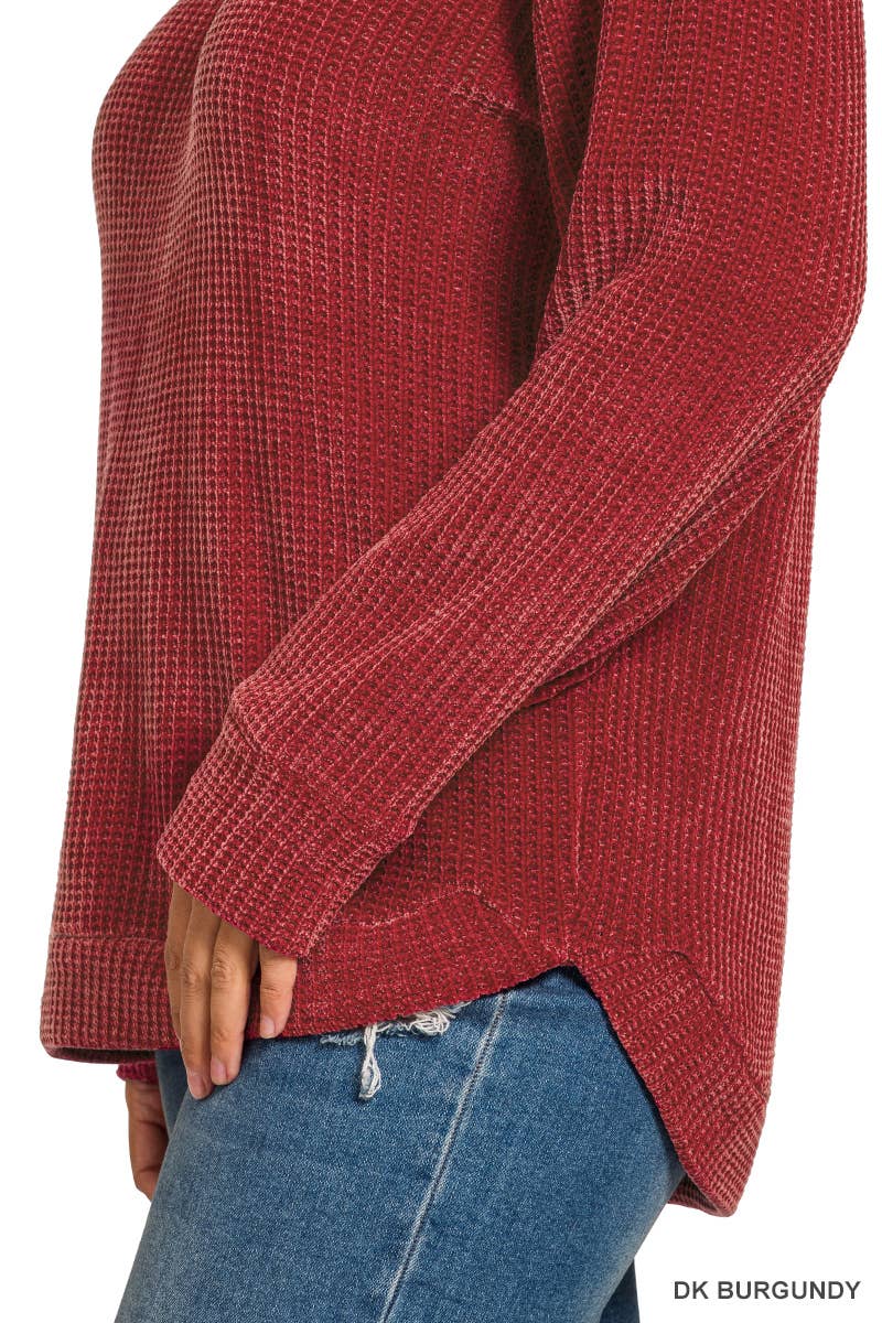 Plus Chenille Waffle Round Neck Sweater
