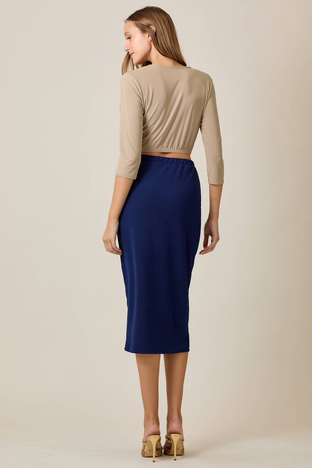 PLUS SIZE KNEE LENGTH PENCIL SKIRT -MODEST 31-INCH  -CS33770