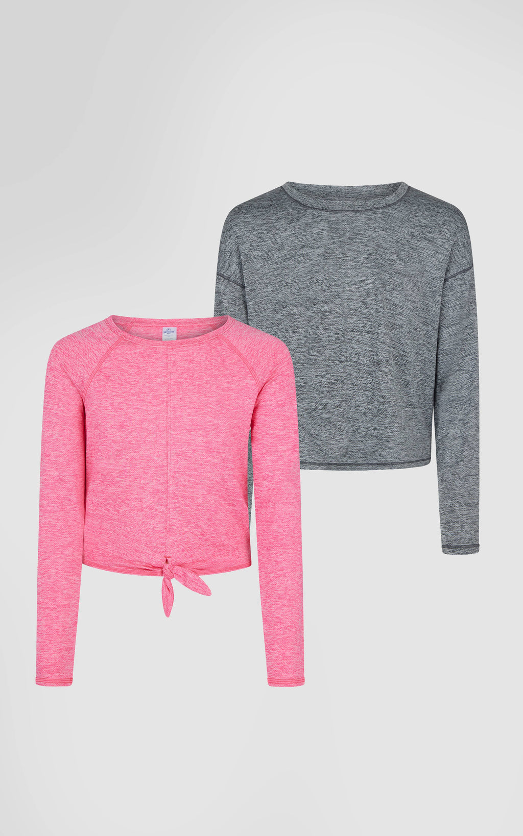 Girls Mesh Tie Front Top and Basic Top - 2 Pack