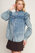 An acid washed denim top - IT12646