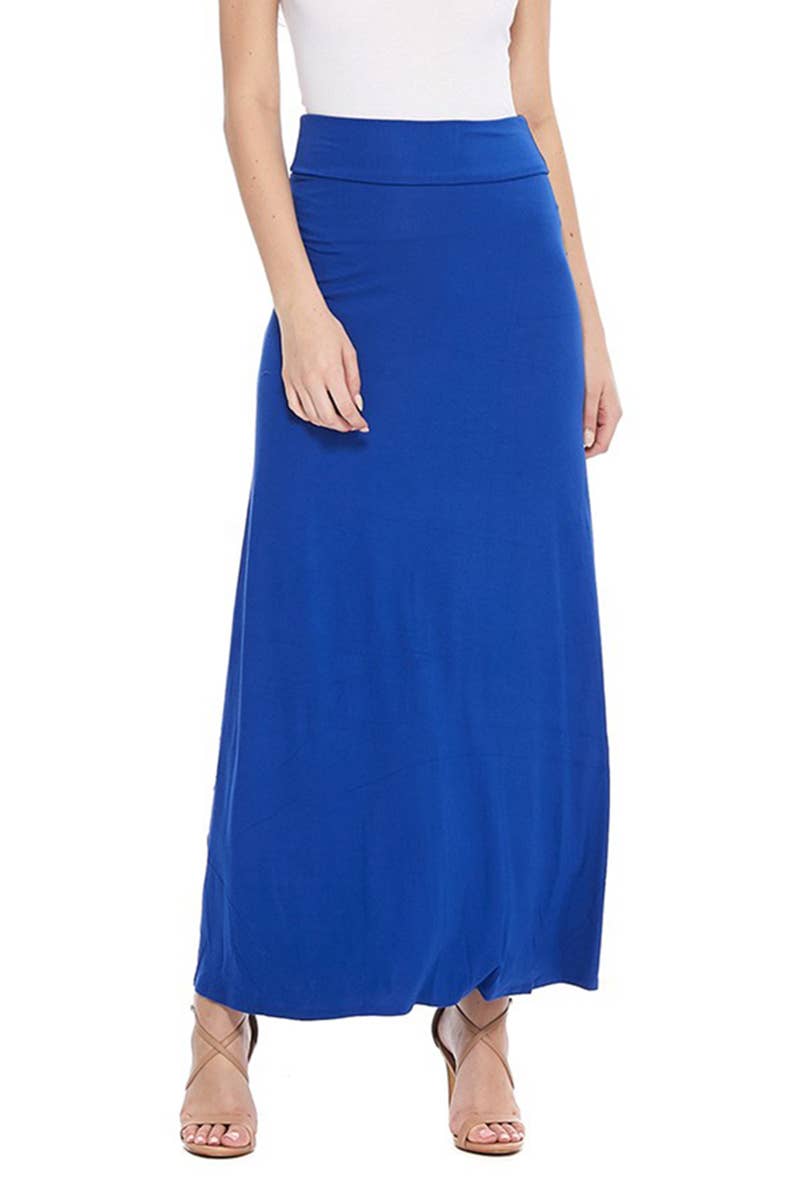 Solid Color Basic Casual Knit Long Maxi Skirt