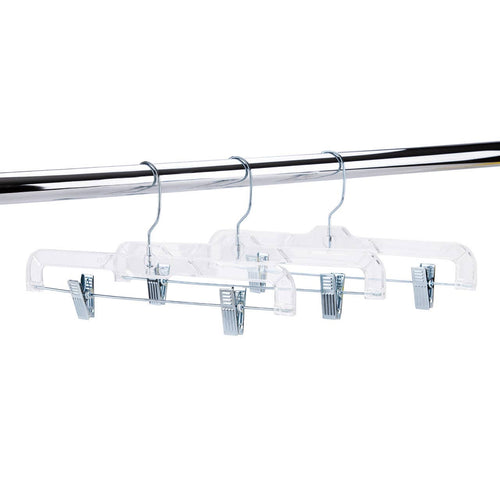 14" Clear Plastic Skirt/Pant Hangers - Pack of 20