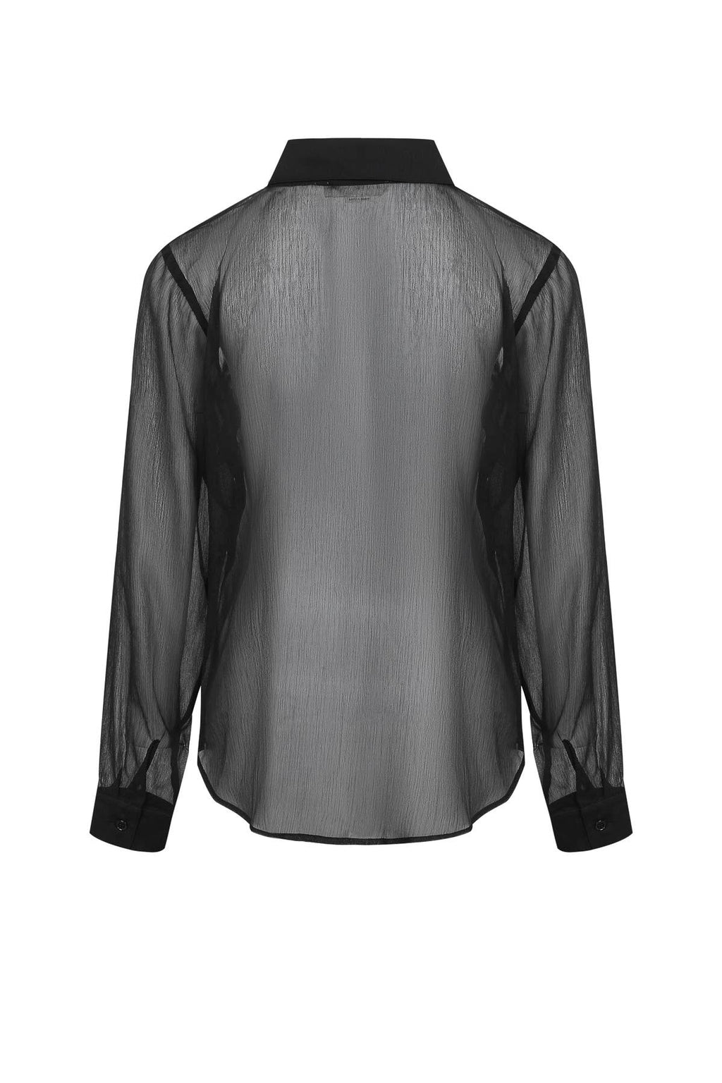 Yoryu Chiffon Shirt with Wave Texture Applique
