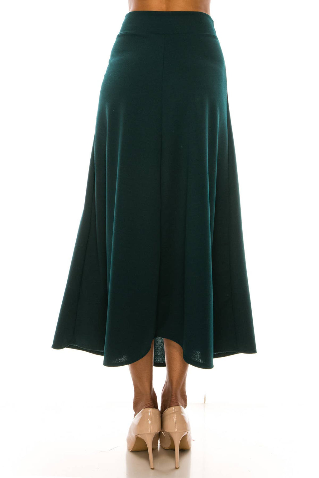 Women's Casual Solid Flare A-line Long Skirt
