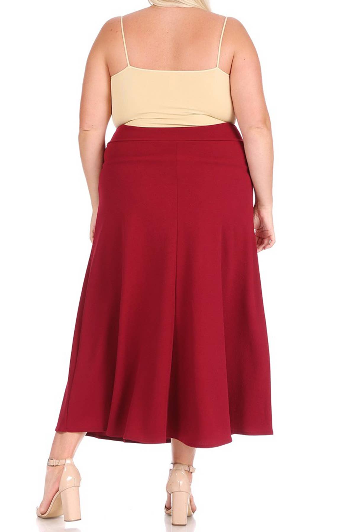 Women's Plus Size Solid Flare A-line Long Skirt