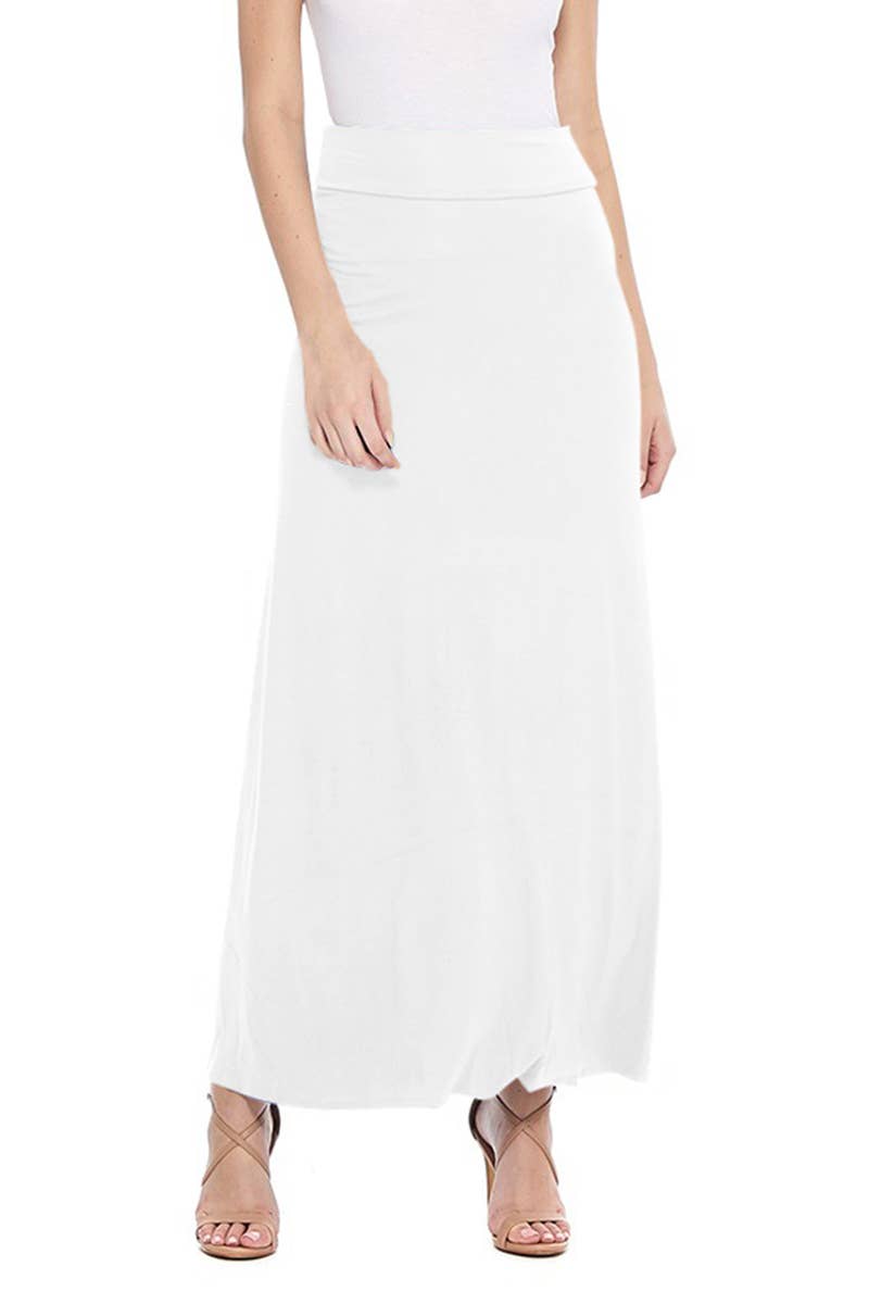 Women's Maxi Length Loose Fit Solid Skirt
