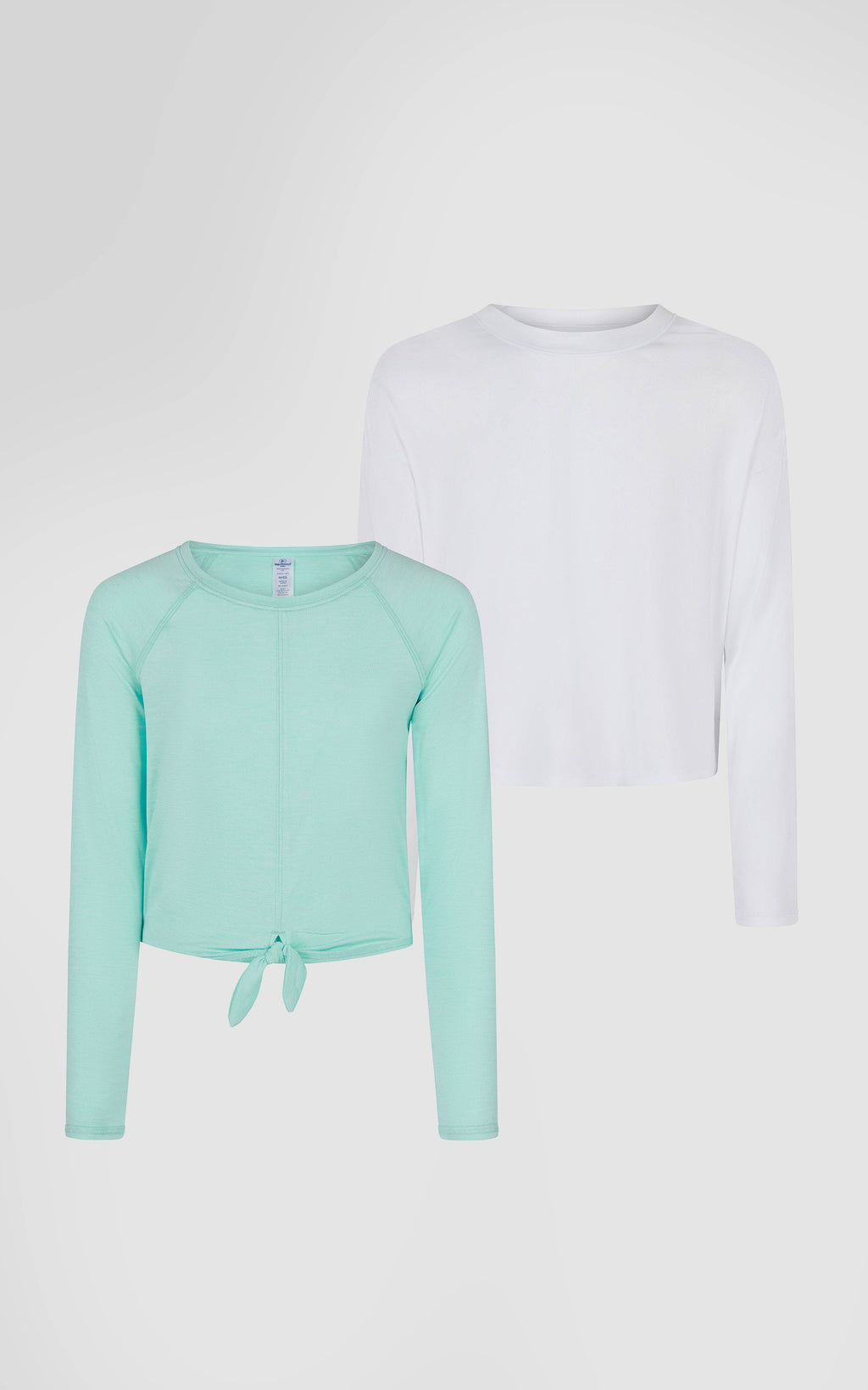 Girls Mesh Tie Front Top and Basic Top - 2 Pack