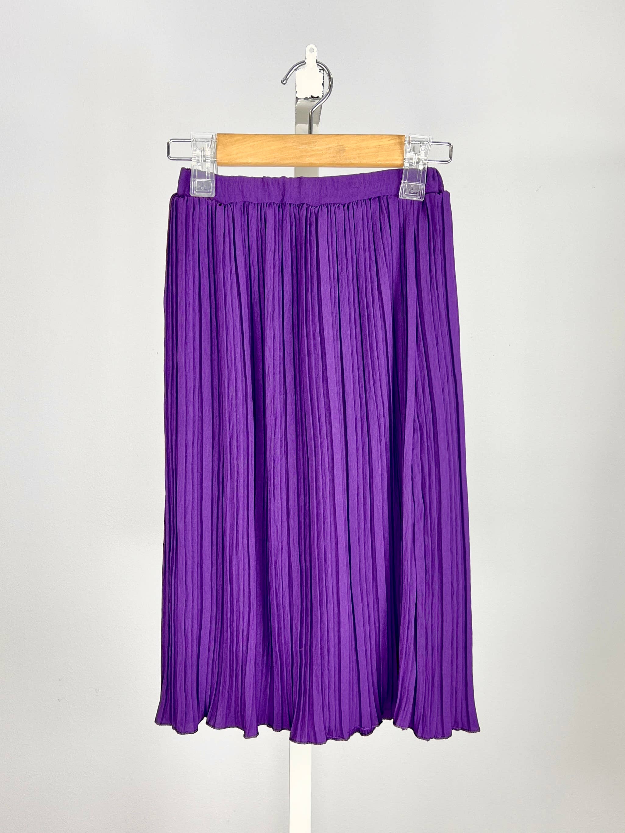 Long pleated skirt with elastic waistband for girls: Bleu ciel