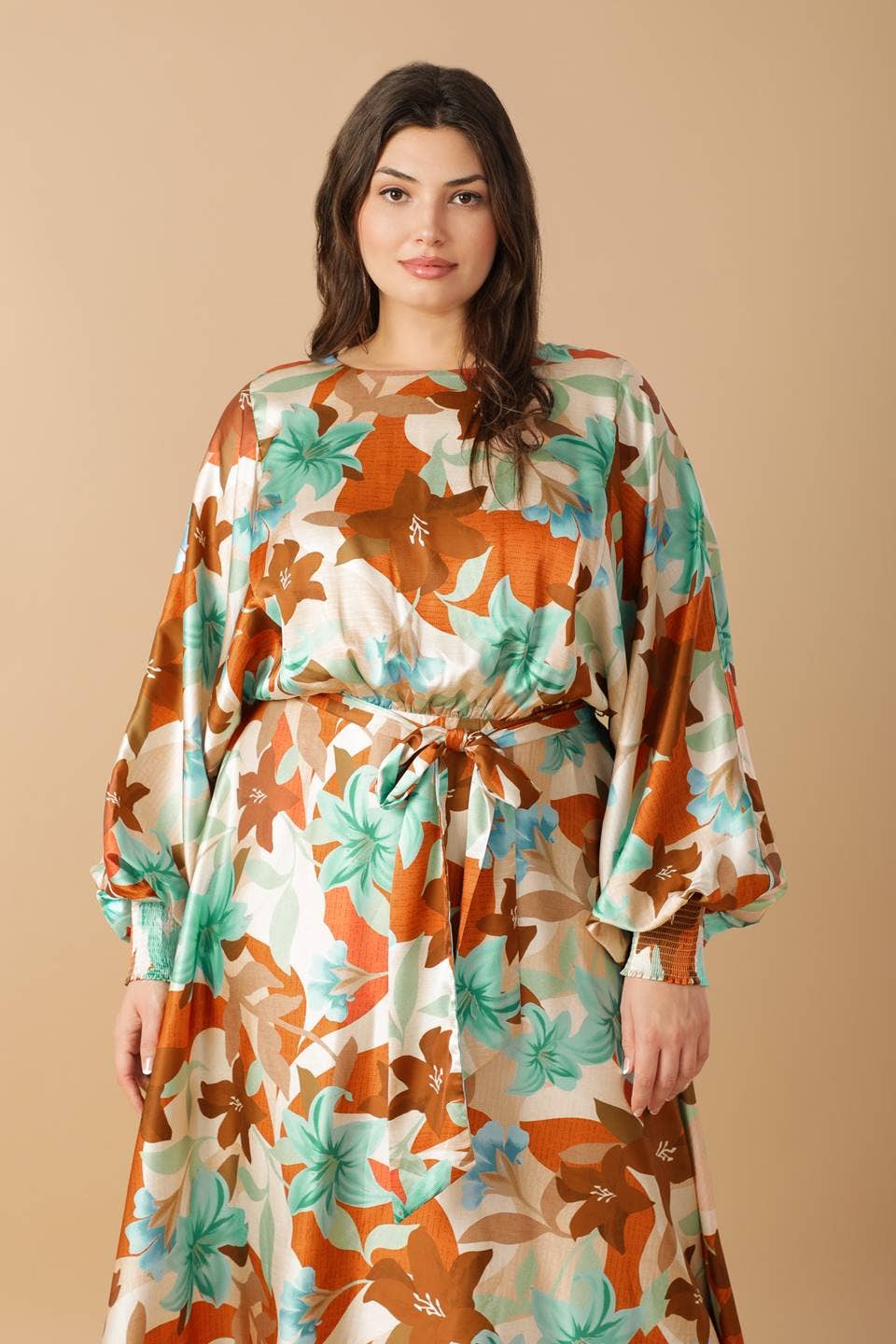 A printed woven midi dress - ID21586-P