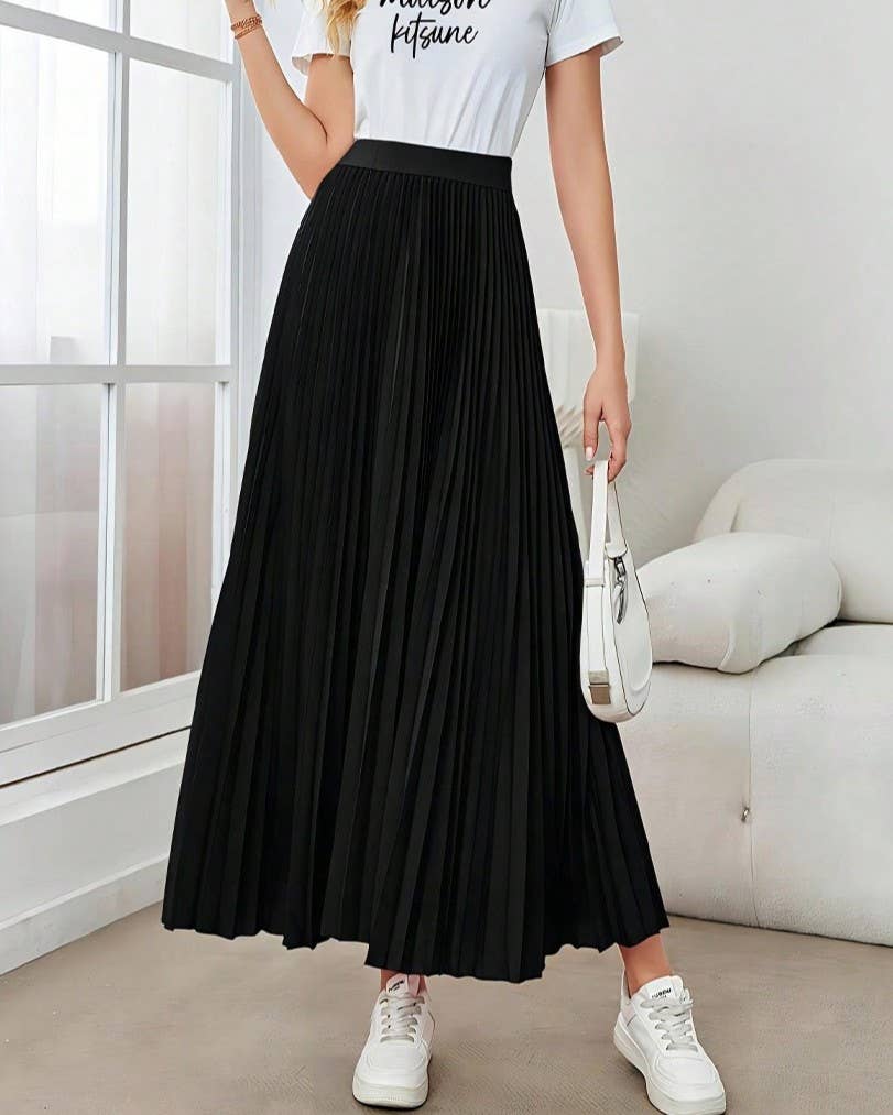 Casual And Elegant Pleated Swing Skirt