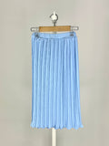 Long pleated skirt with elastic waistband for girls: Bleu ciel