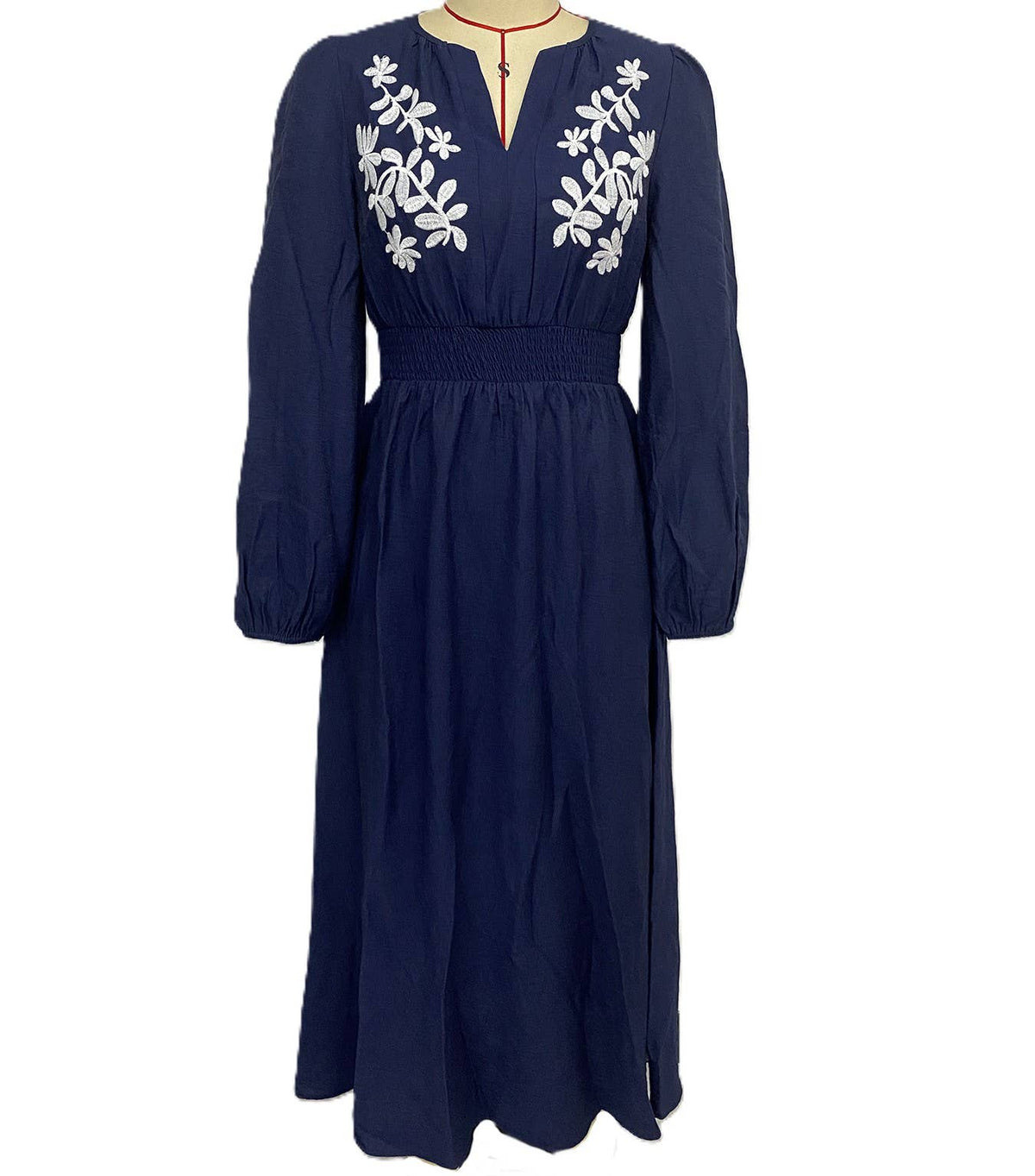 Vintage Ethnic Style V-Neck Embroidered Dress