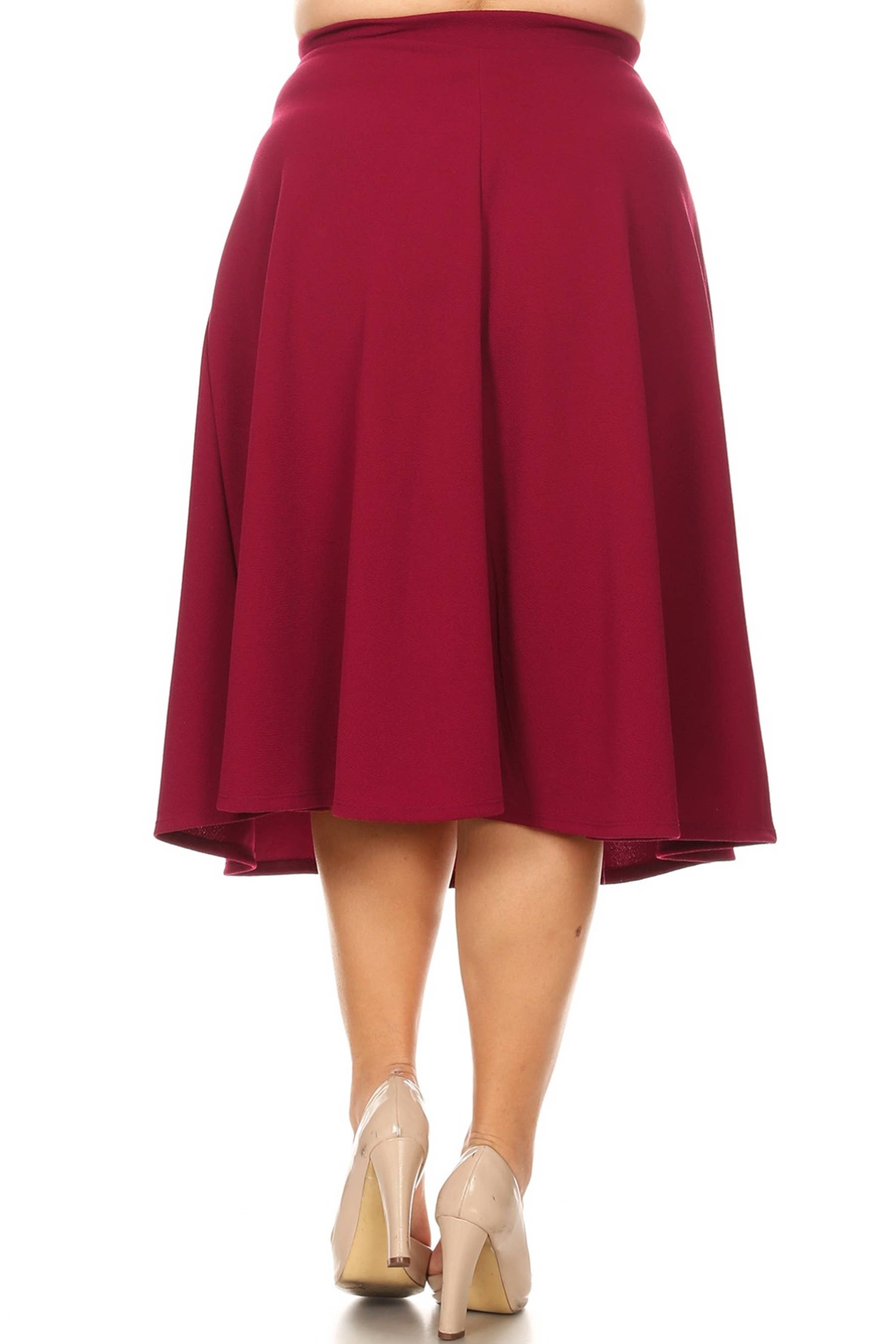 Women's Plus Size A-Line Flared Midi Skirt