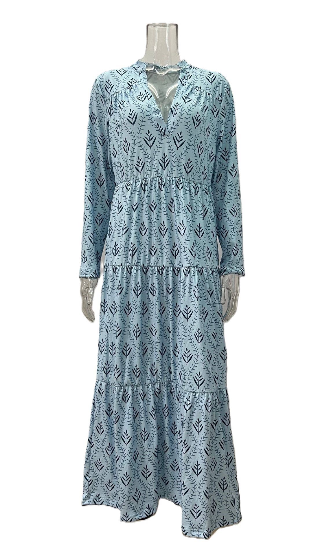 Vintage Print Fashion Maxi Dress