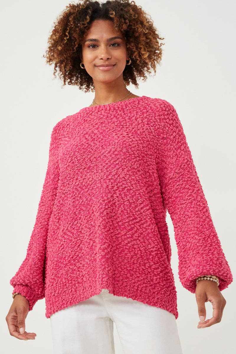 Womens Popcorn Knit Pullover Sweater