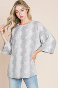 BRUSHED KNIT SNAKESKIN TUNIC
