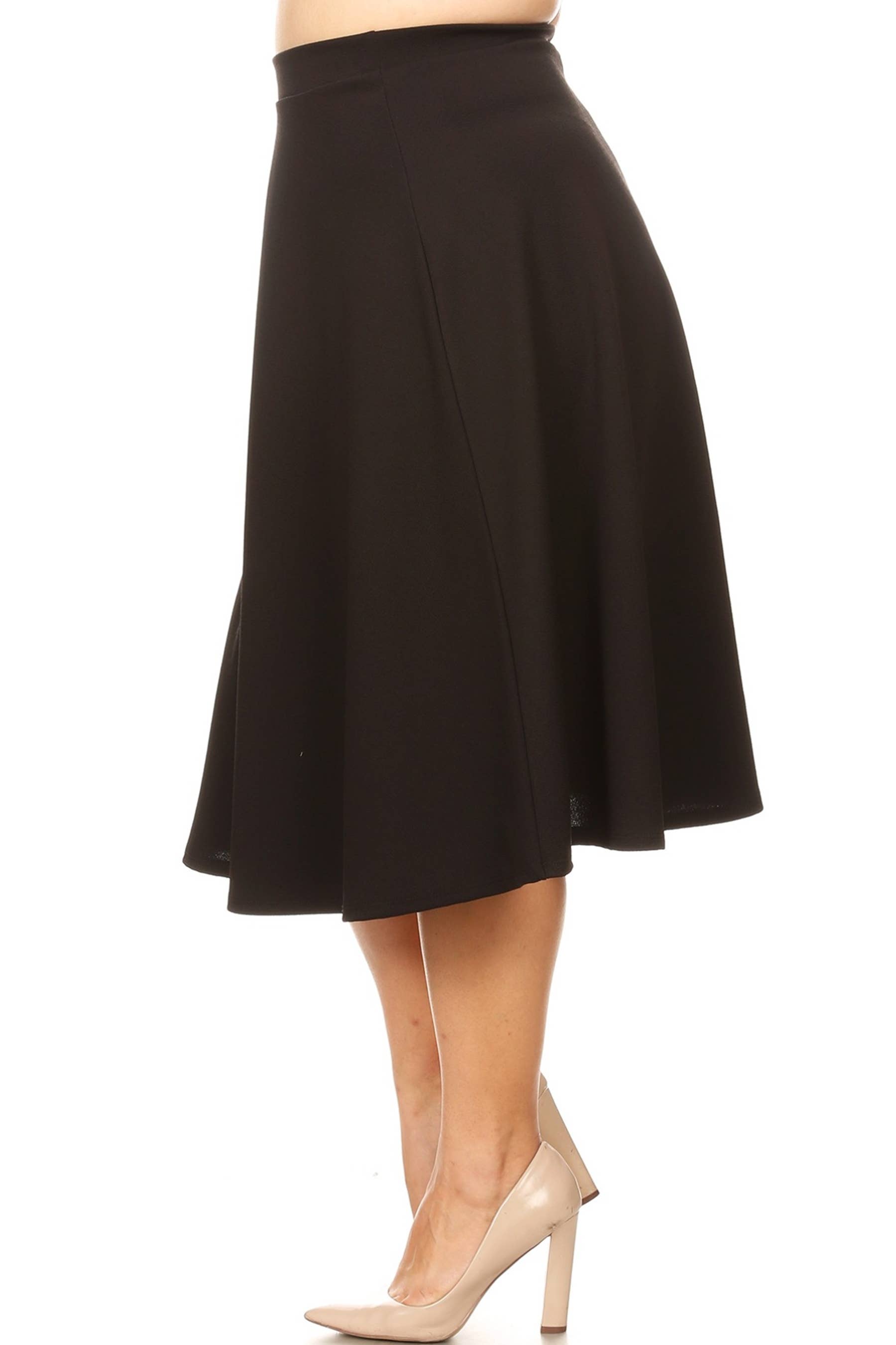 Women's Plus Size A-Line Flared Midi Skirt